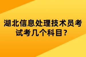 湖北信息處理技術(shù)員考試考幾個科目？