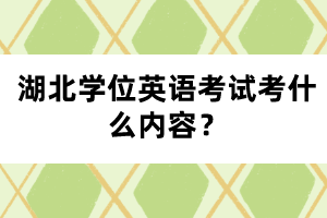 湖北學位英語考試考什么內(nèi)容？