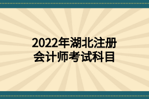 2022年湖北注冊會計(jì)師考試科目