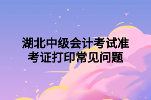 湖北中級會計(jì)考試準(zhǔn)考證打印常見問題