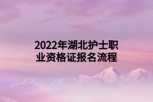 2022年湖北護(hù)士職業(yè)資格證報(bào)名流程