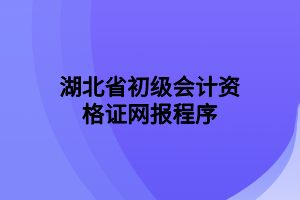 湖北省初級會計資格證網(wǎng)報程序