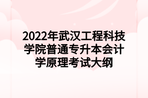 2022年武漢工程科技學(xué)院普通專(zhuān)升本會(huì)計(jì)學(xué)原理考試大綱