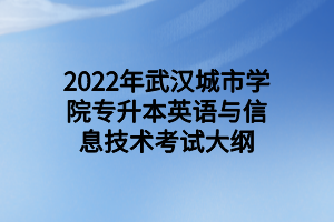 2022年武漢城市學院專升本英語與信息技術(shù)考試大綱