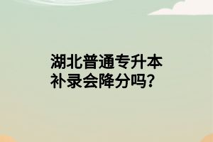 湖北普通專升本補(bǔ)錄會降分嗎？